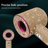 Gengki Self-Adhesive Bling Rhinestone Sticker Decal for Dyson Supersonic Hair Dryer, Universal Sparkle Crystal Cover for Dyson Blow Dryer Diamond Protector (Champagne)