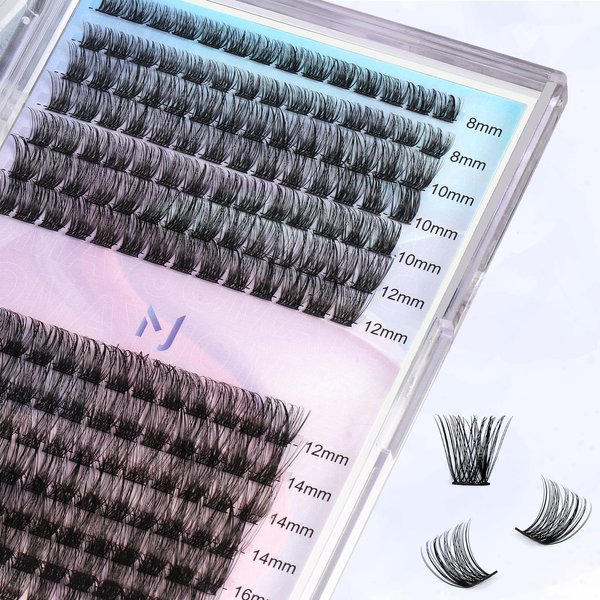 Lash Clusters D Curl 8-16MIX Jomay 196PCS DIY Eyelash Clusters Clusters Lashes Fluffy Individual Lashes Beginner-friendly Long Lasting Lashes Wispy DIY at Home(F02,8-16MIX)