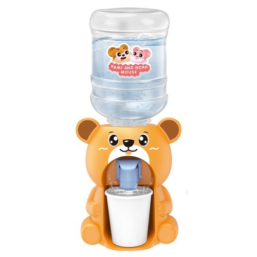 LUOZZY 2 Pcs Mini Water Dispenser Toy for Kids Simulation Animal Water Machine Toy for Kids Water Dispenser Dollhouse Toy (Bear and Ox)