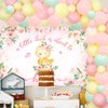 81Pcs Chicken Themed Baby Shower Decoration for Girl A Little Chick Is About to Hatch Baby Shower Backdrop Pink Floral Backdrop Balloon Garland Arch for Farm Themed Chick Party Baby Shower Supplies