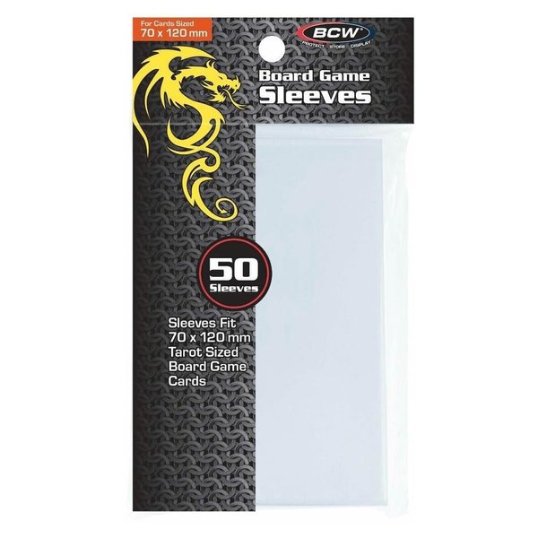 BCW Board Game Card Sleeves | Standard Tarot Card Sleeves | 70MM x 120MM | Durable 4 Mil Polypropylene | Acid-Free Archival Quality