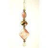 Coppery Diamond and Faceted Lampwork Glass Ceiling Fan / Light Pull