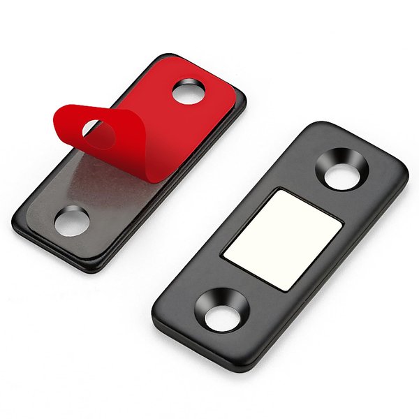 12 Pack Ultra Thin Cabinet Door Magnets Stick on Cabinet Magnetic Catch Magnet to Keep Drawer Closed Cabient Magnetic Door Catches to Stay Closed Cabinet Latch Matte Black Magnetic Cabinet Closures