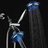 PowerSpa All-Chrome 7-Color LED Shower Head/Hand Held Shower High Pressure Twin Combo Showerhead System with Air Turbo Technology - Includes Premium Stainless Steel Hose and 3-way Water Diverter