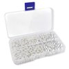 800 Pcs White Pearl Beads for Jewelry Making Pearls Bracelet Kit Loose Spacer Bead for Bracelets Necklace Crafts DIY 4mm 5mm 6mm 8mm 10mm Round Craft Bead with Hole Vase Decoration Supplies (White)