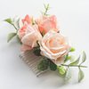 Fangsen Wedding Boho Pink Rose Babysbreath and Eucalyptus globulus Flower Hair Comb Bridal Headpiece Floral Hair Accessories for Brides and Bridesmaids Silver (Ivory)