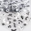 30 Sheets Flower Nail Art Stickers Black White Floral Butterfly Nail Decals 3D Self-Adhesive Daisy Nail Art Design Supplies for Women Girls Hibiscus Flower Nail Stickers Decoration
