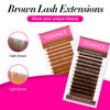 TDANCE Dark Brown Lash Extensions Colored Lash Extensions 0.03/0.05/0.07mm C/D Curl Premium Brown Lashes Salon Use Brown Eyelash Extensions(Dark Brown,0.05-D,8-15mm)