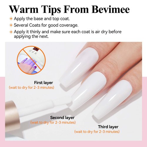 Bevimee Quick Dry Nail Polish, Milky White Nail Polish Air Fast Drying, White Nail Polish Non Gel For Summer Regular Natural Color Water Based Fingernail Polish Nail Lacquer For Nail Art, 12ML