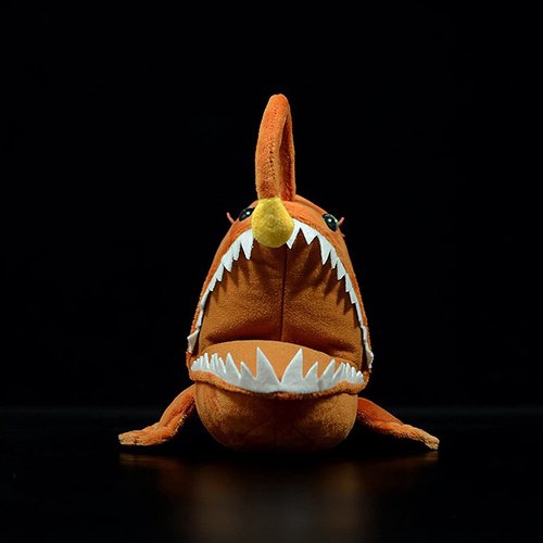 Anglerfish Plush Toy - Cute 12" Brown Anglerfish Creepy Stuffed Animals Toys Real Sea Life Goosefish Lanternfish Plushie,Gift Toys for Kids Birthday Christmas Halloween,Home Decor