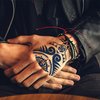 CUTELIILI 10 Pcs Aztec and Viking Style Temporary Tattoo for Men, Tribal Totem Tattoo Sticker Fake Tattoos for the Back of Hands and Forearms, Cool Bule Half Sleeve Temporary Tattoo