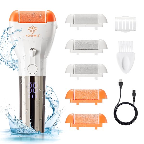 modelones Electric Callus Remover for Feet, Rechargeable Portable Foot File, Professional Pedicure Tools with 6 Grinding Heads, Removes Dead, Hard Cracked Dry Skin, Electric Foot File Callus Remover