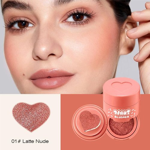 Stamp Liquid Blush Stamp Blush with Heart Shaped Applicator Natural Long Lasting Blush, Light and Airy Makeup Gift for Women (1)