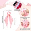 Tyqour 4Pcs Knotted Bow Hair Scrunchies Elastic Hair Scarf Scrunchies Solid Color Satin Hair Ribbon Scrunchy Hair Tie Bow Bands Ponytail Holder for Women Girls