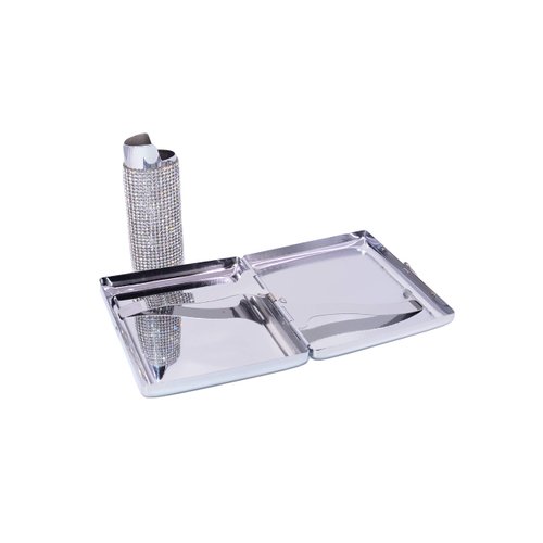 Bling Crystal Rhinestone Cigarette Case / Lighter Sleeve Set for 84mm Shorts