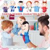 6 Pcs Family Style Hand Puppets Soft Plush Puppets Family Members Cute Hand Puppets Toys for Teachers Parents Shows Story Time Playtime Schools, Grandparents, Mom, Dad, Brother, Sister