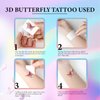 Wugbc 30 Sheets Butterfly Temporary Tattoos, 50ml White Body Glitter Gel Set, Festival Accessories for Woman Girls, Waterproof Stickers Colorful Sequins, Rave Essentials Chunky Sparkling Mermaid Art