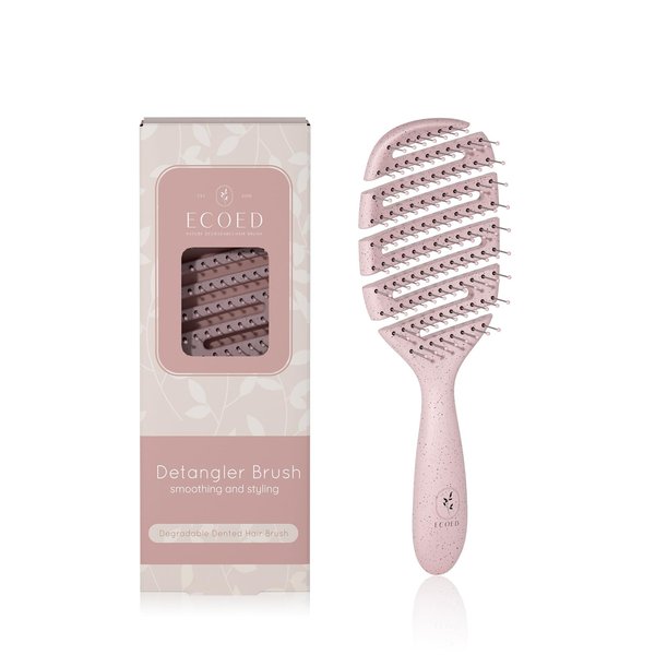 Ecoed Degradable Vented Hair brush,Detangling Brush,Detangler Brush for Curly, Thick, and Straight Hair, Dry and Wet Detangling Quickly Detangles and Smooths hair,Hair Brush for Women and Men