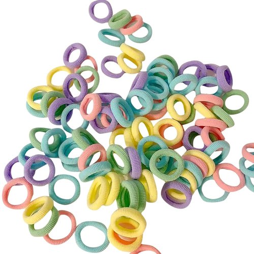 100pcs Multicolour Elastic Hair Ties Mini Hair Bands Tiny Rubber Bands,Colorful Nylon Elastics Hair Tie Girls' Ponytail Holder Accessories Hair Accessories