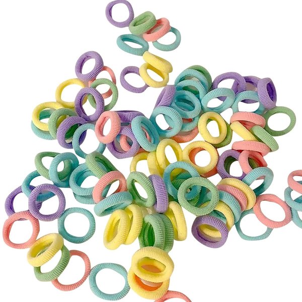 100pcs Multicolour Elastic Hair Ties Mini Hair Bands Tiny Rubber Bands,Colorful Nylon Elastics Hair Tie Girls' Ponytail Holder Accessories Hair Accessories