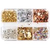 6 Grids Metallic Nail Art Foil Flakes,Gold Nail Glitter Flakes Holographic Nail Glitter Sequins 3D Sparkly Aluminum Foil Flake Gold Silver Nail Foil Glitter Flakes Nail Art Supplies for Women Girls