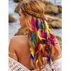 GENBREE Boho Feather Headband Rainbow Indian Headbands Hippie Feather Headdress Adjustable Long Feather Hair Accessories for Women and Girls