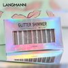 LANGMANNI 10 Pcs Liquid Glitter Eyeshadow Metallic Shimmer Glitter Eyeshadow Sweatproof Makeup Set, Matte Glitter Pressed All Highly Pigmented Blending Powder,Perfect For Every Woman & Girl (10pcs)