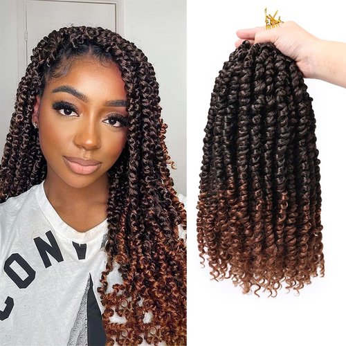 8 Packs Passion Twist Hair 14 Inch Water Wave Crochet Hair T30 Passion Twist Crochet Hair For Black Women Butterfly Style Crochet Braids Hair Extensions (Pack of 8, T30)