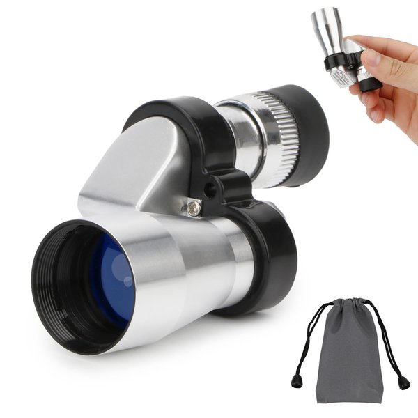 Rongon Pocket Monocular Telescope 8X 20MM Portable Monocular for Adults，Adjustable Compact Telescope for Wildlife Bird Outdoor Camping Travel