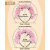 CHLINS Boho Floral Headbands for Women Double Sided Flower Crown Headband Non Slip Wide Hairband Flower Headpiece for Wedding Party Birthday (Rose (pink))