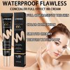Hydrating CC Cream with SPF 50+ PA++++,Waterproof Flawless Concealer Full Coverage BB Cream for All Skin Types,Long Lasting Moisturizing Full Coverage Liquid Foundation for Men & Women（Natural）
