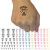 Light Bulb Bright Idea Teacher School Temporary Tattoo Water Resistant Fake Body Art Set Collection - Light Blue (One Sheet)