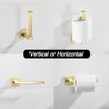 FORBATH Gold Toilet Paper Holder Towel Ring, Brushed Gold Bathroom Hardware, Hand Towel Holder Toilet Tissue Roll Holder Set, Wall Mount SUS304 Stainless Steel Bath Accessories, 2pcs
