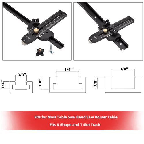 GOINGMAKE Thin Rip Jig Table Saw Jig Guide for Making Repetitive Narrow Thin Strip Cuts Woodworking Tools Fast Thin Ripping Guide for Table Saw Band Saw Router Table Fits for 3/8" x 3/4" T Slot