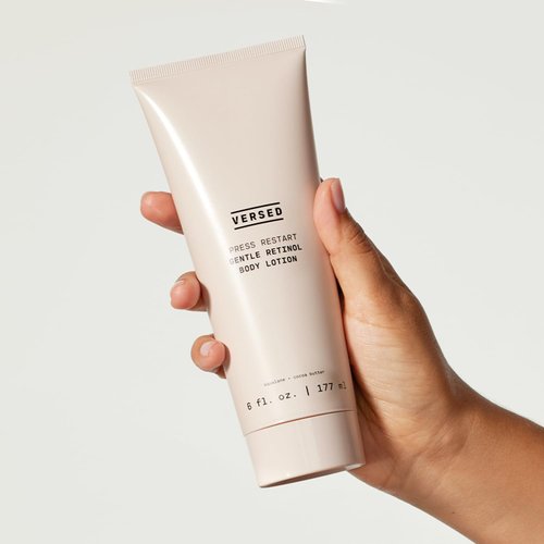 Versed Press Restart Retinol Body Lotion - Cocoa Butter + Squalane Moisturizer for Dry Skin - Firming Body Retinol to Smooth Texture & Brighten Skin - Body Breakout Treatment (6 oz)