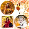 Vsdski Fall Maple Leaf Headband Glitters Fall Leaves Hair Band Thanksgiving Hair Accessories Funny Autumn Hair Hoop for Women Girls Thanksgiving Harvest Festival Party Decoration