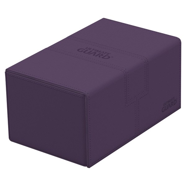 Ultimate Guard Flip 'n' Tray 160+, Deck Case for 160 Double-Sleeved TCG Cards +Dice Tray, Purple, Independent Magnetic Closure & Microfiber Lining