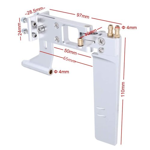 KingVal Replacement 110mm Aluminum Water Suction Rudder 4mm Shaft Strut Mount Compatible with RC Boat