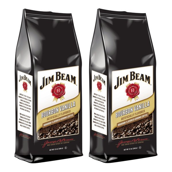 Jim Beam Bourbon Vanilla Bourbon Flavored Ground Coffee, 2 bags (12 oz ea.)
