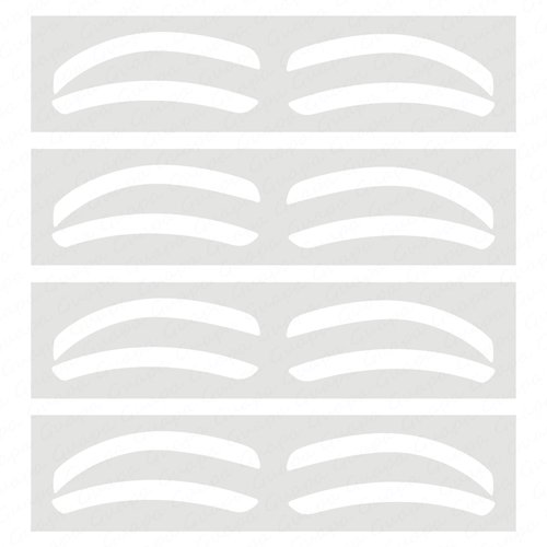 Permanent Makeup Eyebrow Auxiliary Stickers,Airbrush Brow Stickers Stencils Shape Tape,Brow Shaping Mapping Guide Tool, Disposable Adhesive Eyebrow Template Sticker (1 Pack -10 Pairs Type C)