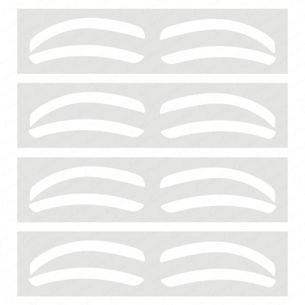 Permanent Makeup Eyebrow Auxiliary Stickers,Airbrush Brow Stickers Stencils Shape Tape,Brow Shaping Mapping Guide Tool, Disposable Adhesive Eyebrow Template Sticker (1 Pack -10 Pairs Type C)