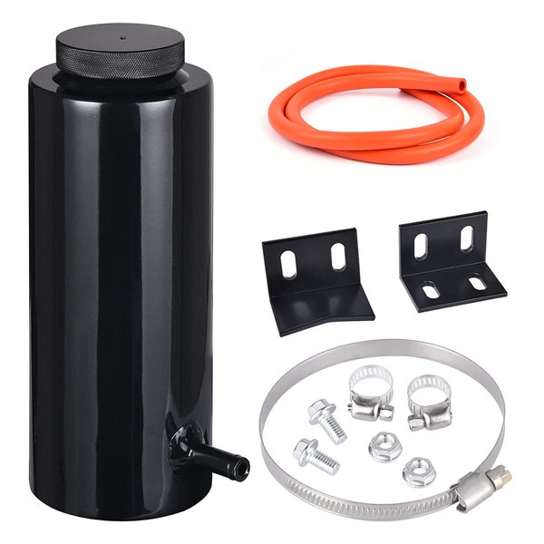 EVIL ENERGY Coolant Overflow Tank, Radiator Overflow Bottle 800ml Aluminum Universal Black