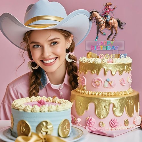 Cowgirl Cake Topper Cowgirl Birthday Party Decorations Western Cowgirl Cake Decorations Cowgirl Party Favors Supplies Horse Birthday Decorations For Girls Women Cowgirl Baby Shower Decorations