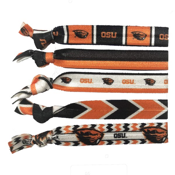 Littlearth womens NCAA Oregon State Beavers Knotted Hair Tie Set, Team Color, Set of 5