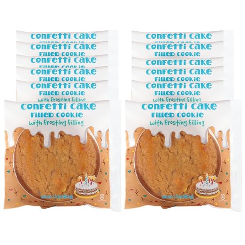 Rich's Confetti Cookie Filled with Confetti Cake Frosting, Soft Baked Cookie, 12 count