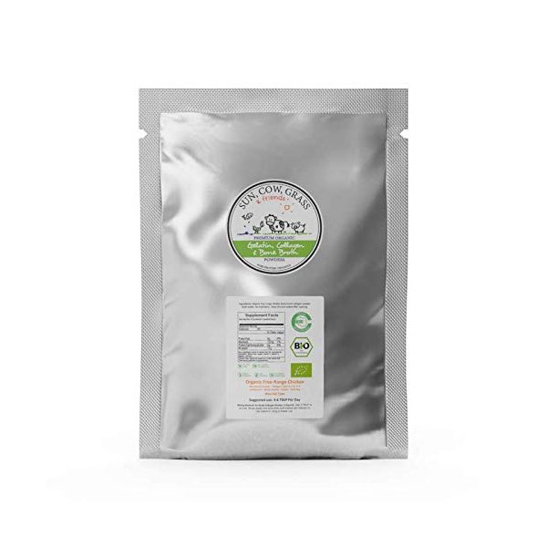 Chicken Bone Broth Powder Organic Free Range 1LB Pure Protein Non-Gelling Type