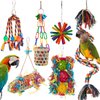 RLRICH 6 Pack Bird Colorful Chewing Toys Parrot Foraging Shredder Toys Shred Hanging Foraging Toys,Comfy Perch Parrot Toys for Rope Bungee Bird Toy
