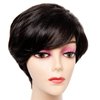 Unonet Pixie Cut Wig with Bangs Human Hair Short Wigs for Women Short Pixie Cut Wigs Black Brazilian Virgin Hair Layered Wavy wigs Party Daily Use (Natural Black)