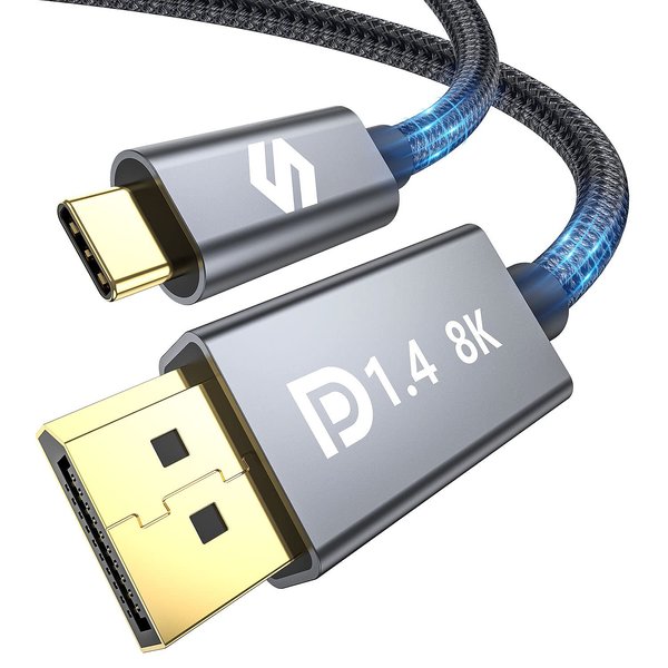 Silkland USB C to DisplayPort 1.4 Cable Thunderbolt 4/3 to DisplayPort 6.6FT [8K@60Hz, 4K@144Hz, 2K@240Hz] C to DP, 32.4Gbps Compatible for MacBook Pro M1/M2/M3, Mac Mini, Odyssey G8/G9, LG Ultrawide