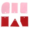 Cake Scraper Cake Decorating Comb,Cake Scraper Smoother,Flexible Plastic Dough Scraper For Bread Making,Reusable Pastry Pizza Dough Cutter Tool For Baking Cake Edge Stripe Decorating(6Pcs,Red,Pink)